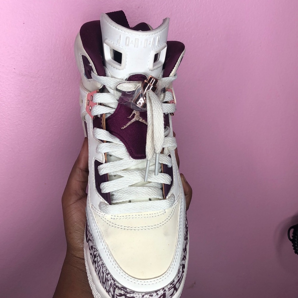 Jordan spizikes 45 flights white cream burgundy